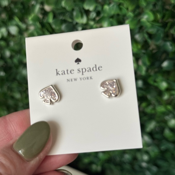 Kate Spade Silver/Lavender Sparkle Bangle and Heart Earrings Set - Picture 2 of 3